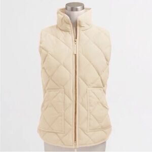 J. Crew Factory Quilted Puffer Vest Cream Small